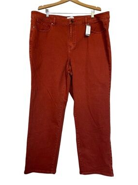 Lane Bryant NWT Size 22 Plus High Rise Straight Leg Rust Colored Jeans